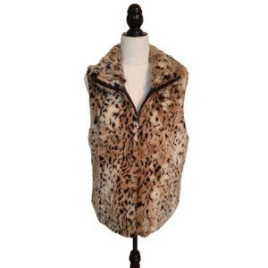 Faux Fur Cheetah Print Reversible Vest